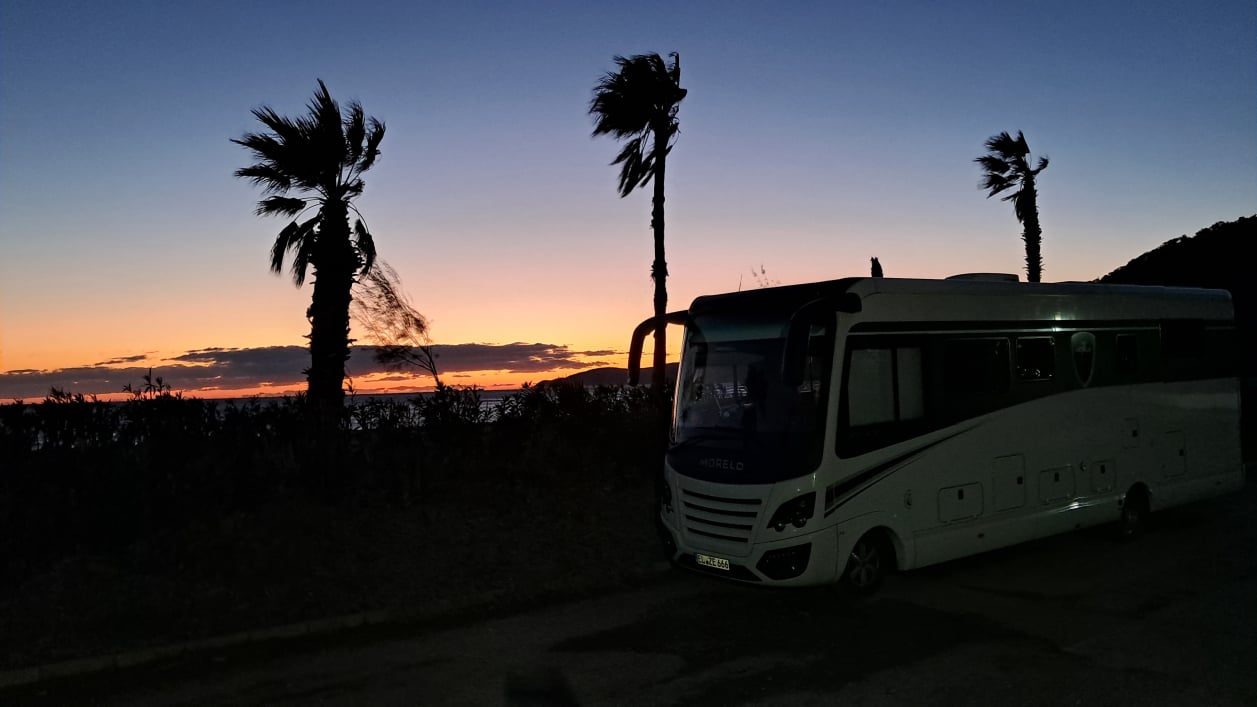Tolle Sonnenuntergänge kann man immer wieder geniesen wenn man mit dem Wohnmobil durch die Türkei reist